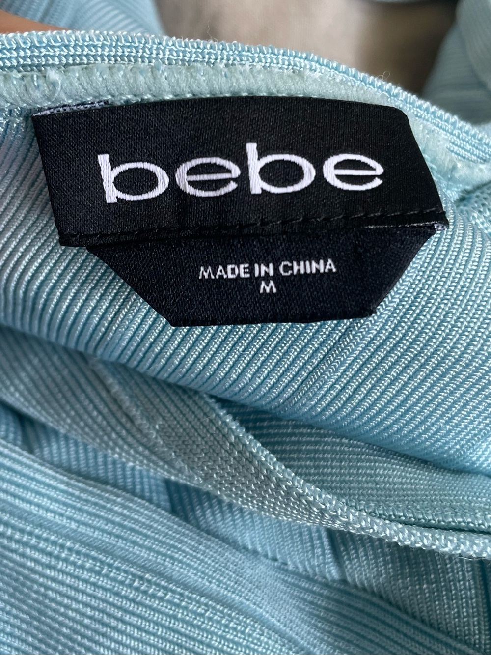 bebe Mint Blue V-Neck Tie-Waist Midi Dress - size medium - Picture 10 of 10